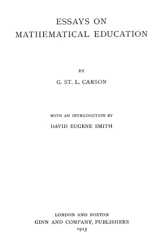 Essays On Mathematical Education