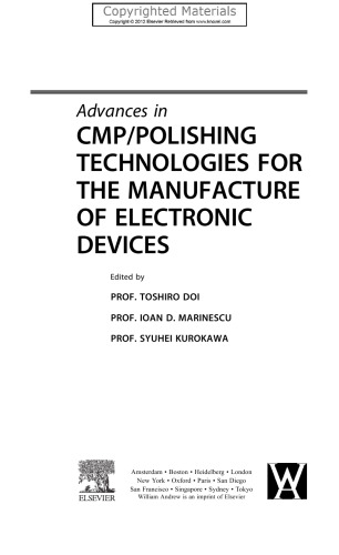 Advances in CMP/Polishing Technologies for the Manufacture of Electronic Devices