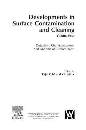 Developments in Surface Contamination and Cleaning. Detection, Characterization, and Analysis of Contaminants