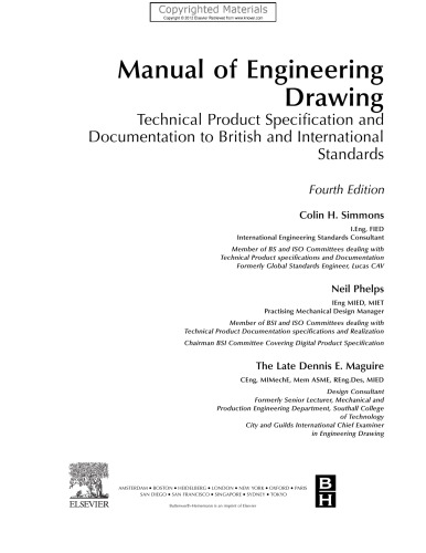 Manual of Engineering Drawing: Technical Product Specification and Documentation to British and International Standards