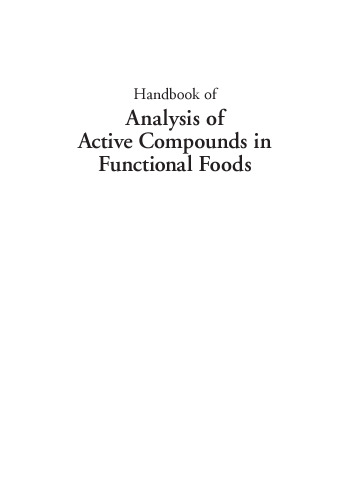 Handbook of analysis of active compounds in functional foods