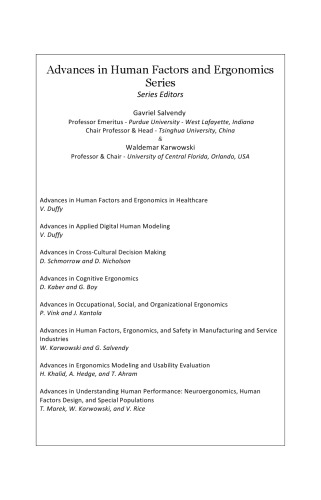 Advances in cognitive ergonomics