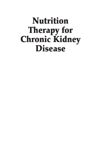 Nutrition therapy for chronic kidney disease