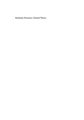 Stochastic Processes: General Theory