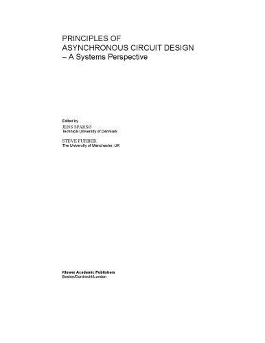 Principles of Asynchronous Circuit Design - A Systems Perspective