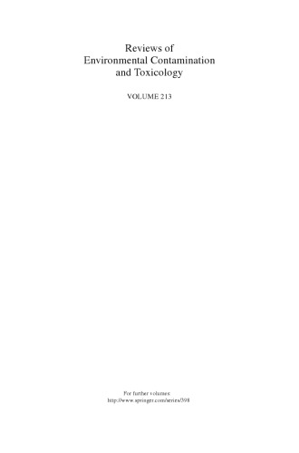 Reviews of Environmental Contamination and Toxicology Volume 213