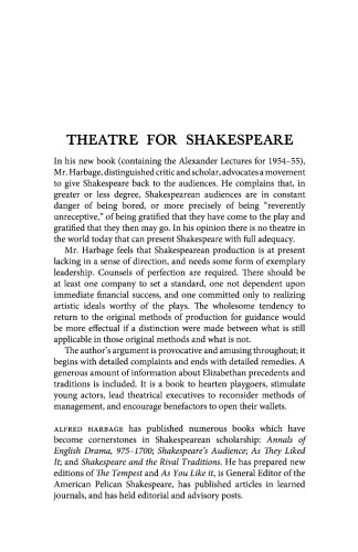 Theatre for Shakespeare