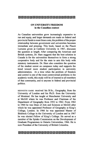 On University Freedom in the Canadian Context