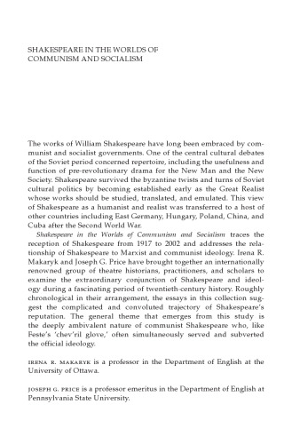 Shakespeare in the World of Communism and Socialism