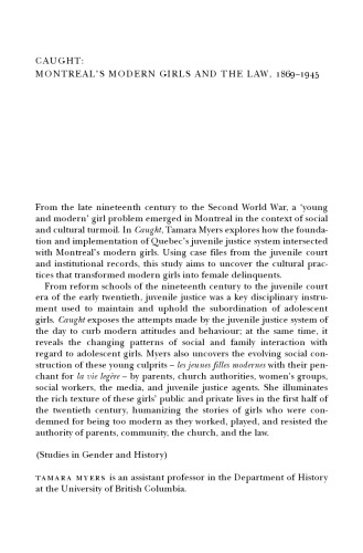 Caught: Montreal's Modern Girls and the Law, 1869-1945