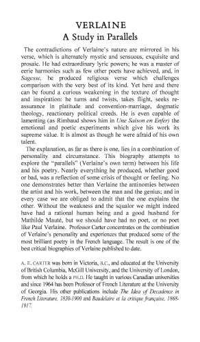 Verlaine: A Study in Parallels