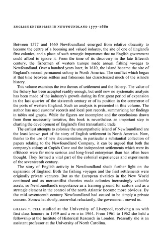 English Enterprise in Newfoundland 1577-1660