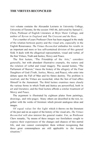 The Virtues Reconciled: An Iconographical Study