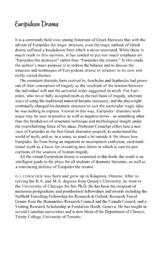 Euripidean Drama: Myth, Theme and Structure