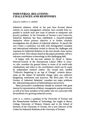 Industrial Relations: Challenges and Responses