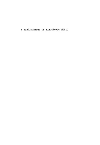 A Bibliography of Electronic Music