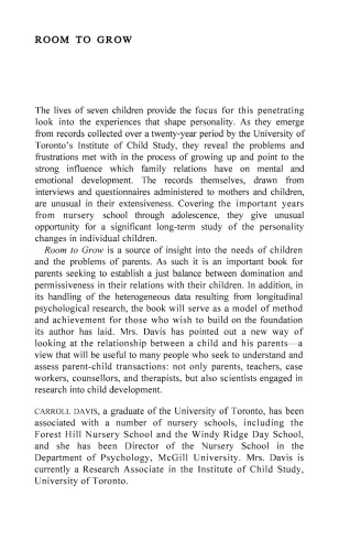 Room to Grow: A Study of Parent-Child Relationships
