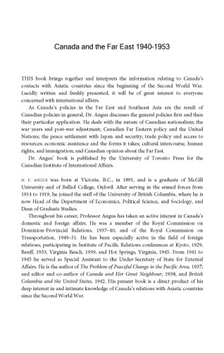 Canada and the Far East, 1940-1953: 1940-1953