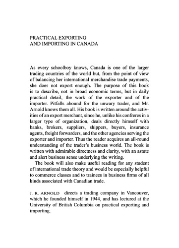 Practical Exporting and Importing in Canada