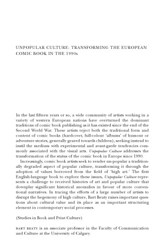 Unpopular Culture: Transforming the European Comic Book in the 1990s