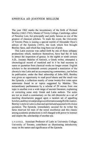 Epistola ad Joannem Millium