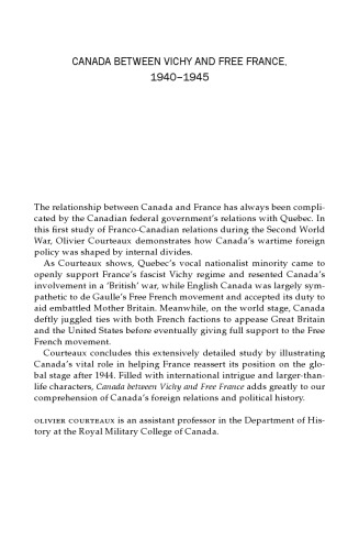Canada between Vichy and Free France, 1940-1945