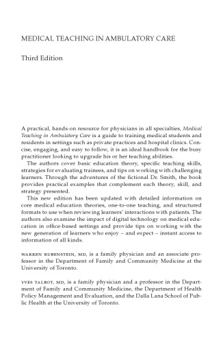 Medical Teaching in Ambulatory Care, Third Edition