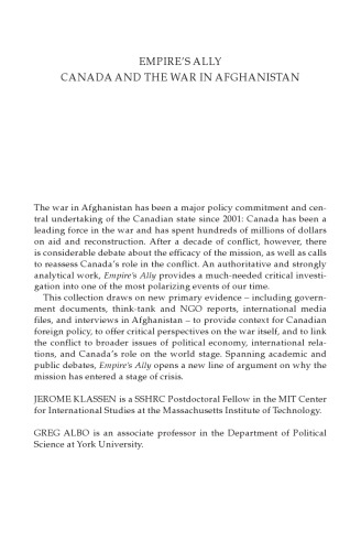 Empire's Ally: Canada and the War in Afghanistan