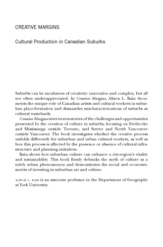 Creative Margins: Cultural Production in Canadian Suburbs