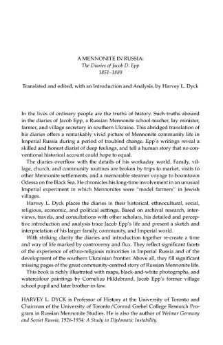 A Mennonite in Russia: The Diaries of Jacob D. Epp, 1851-1880
