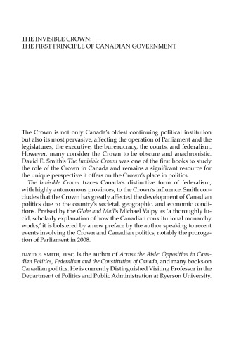 The Invisible Crown: The First Principle of Canadian Government