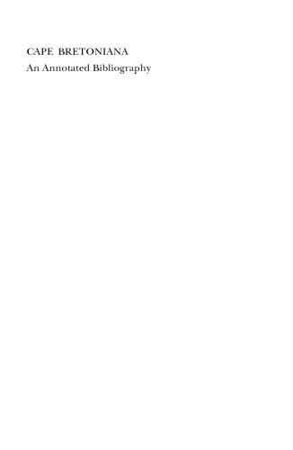 Cape Bretoniana: An Annotated Bibliography