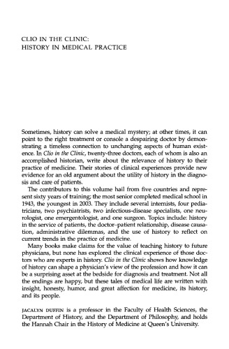 Clio in the Clinic: History in Medical Practice
