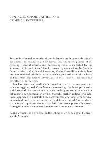Contacts, Opportunities, and Criminal Enterprise