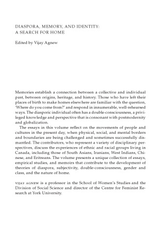 Diaspora, Memory, and Identity: A Search for Home