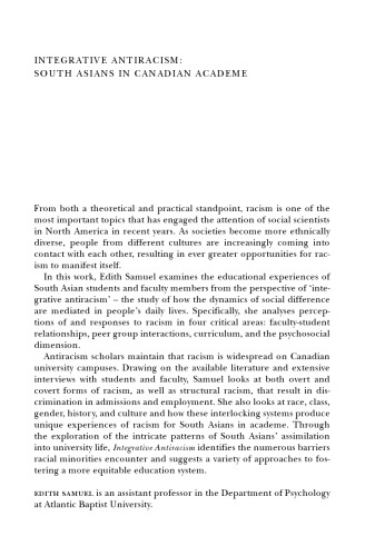 Integrative Antiracism: South Asians in Canadian Academe