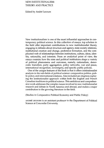 New Institutionalism: Theory and Analysis