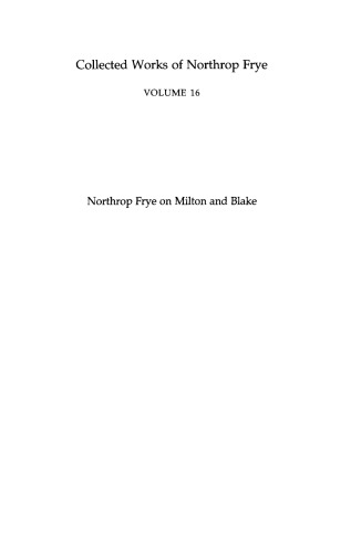 Northrop Frye on Milton and Blake