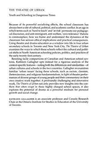 The Theatre of Urban: Youth and Schooling in Dangerous Times