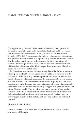 Historicism and Fascism in Modern Italy