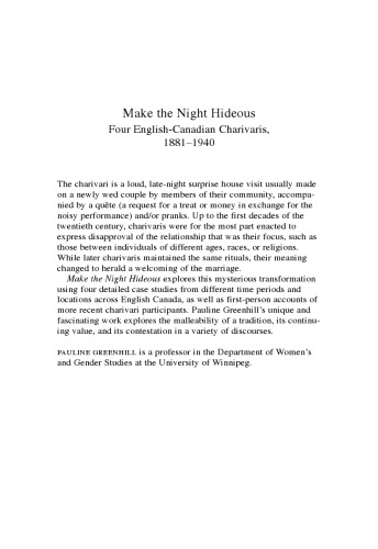 Make the Night Hideous: Discourses of Four Canadian Charivaris, 1881-1940