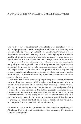 A Quality of Life Approach to Career Development