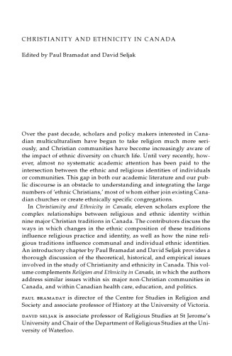 Christianity and Ethnicity in Canada
