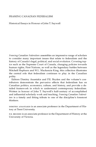 Framing Canadian Federalism