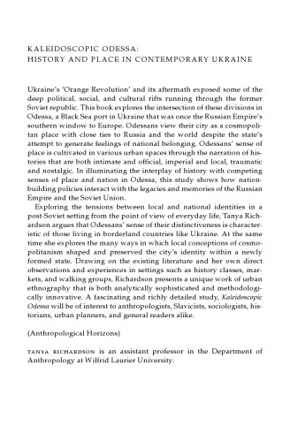 Kaleidoscopic Odessa: History and Place in Contemporary Ukraine
