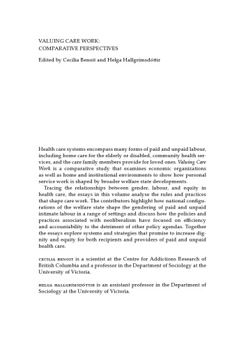 Valuing Care Work: Comparative Perspectives