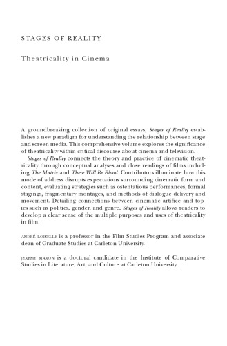 Stages of Reality: Theatricality in Cinema