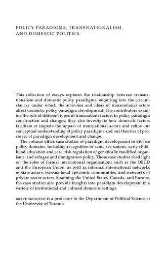 Policy Paradigms, Transnationalism, and Domestic Politics