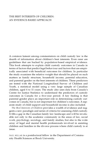 The Best Interests of Children: An Evidence-Based Approach