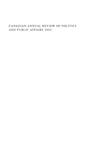 Canadian Annual Review of Politics & Public Affairs: 2003